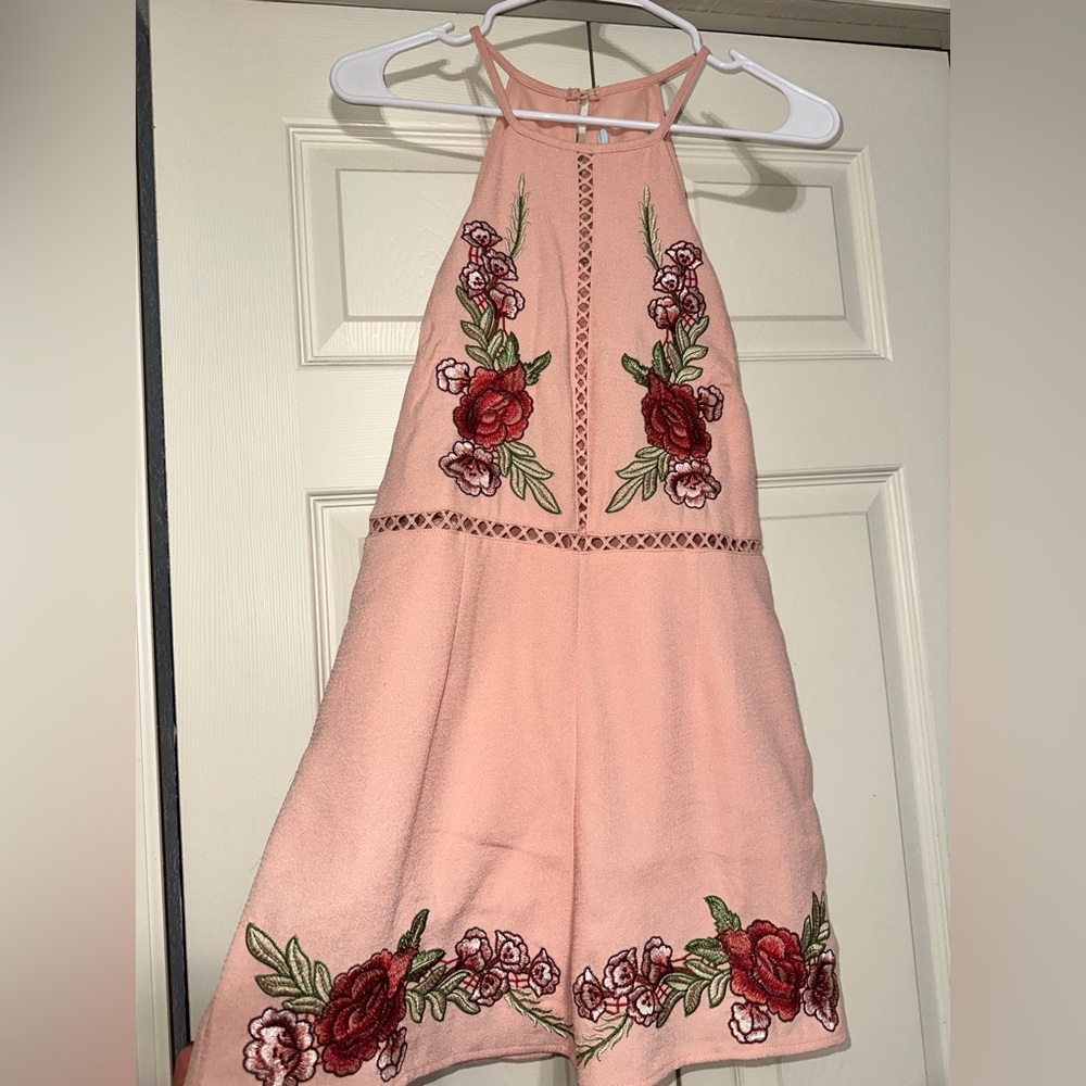 Light Pink Floral Romper!